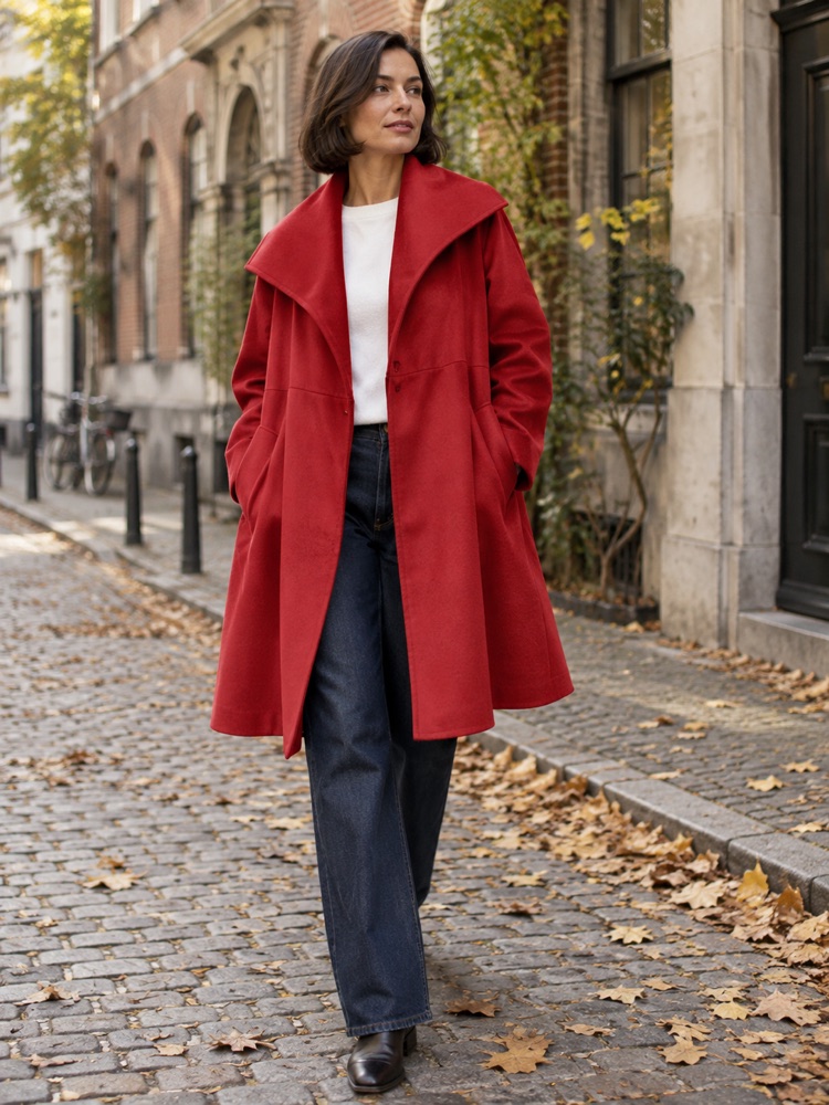AI-sfeerbeeld ter inspiratie bij SCULPTURAL COTTON SWING COAT