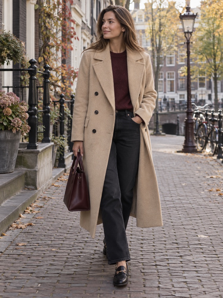 AI-sfeerbeeld ter inspiratie bij Een lange jas als je klein bent: waar let je op?